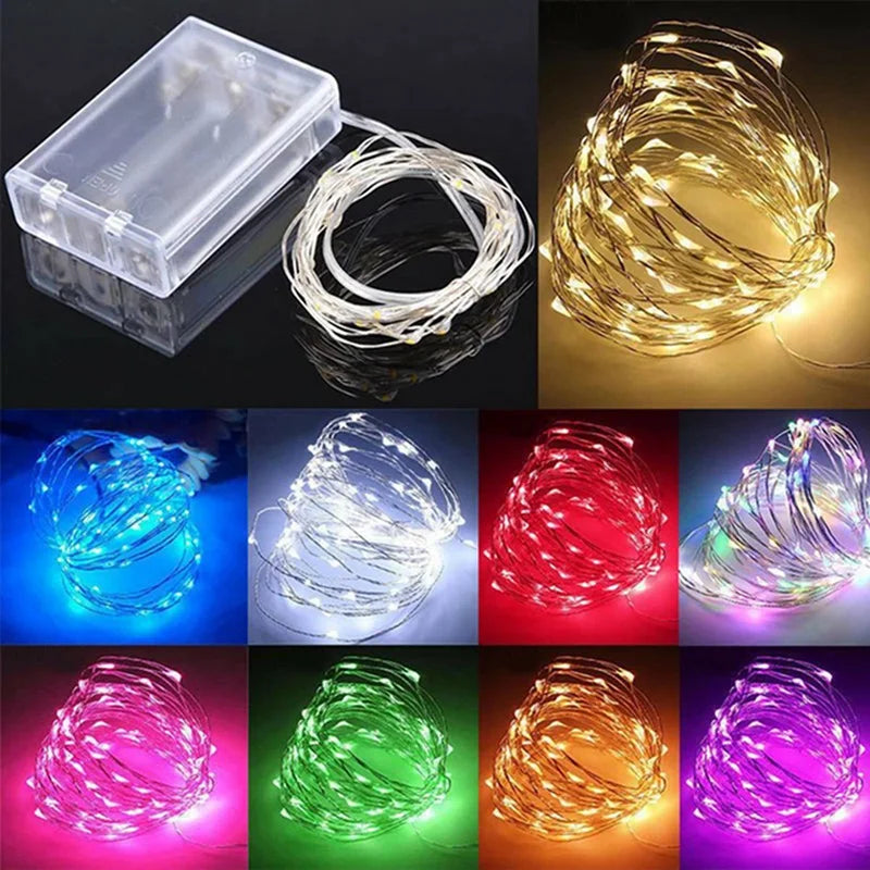 LED Fairy Copper Wire String Lights – Battery Powered (1M–20M)