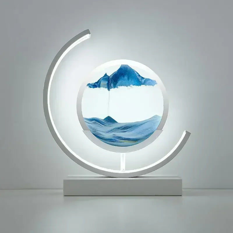 LED Sand Art Lamp – Flowing Quicksand 3D Hourglass Night Light