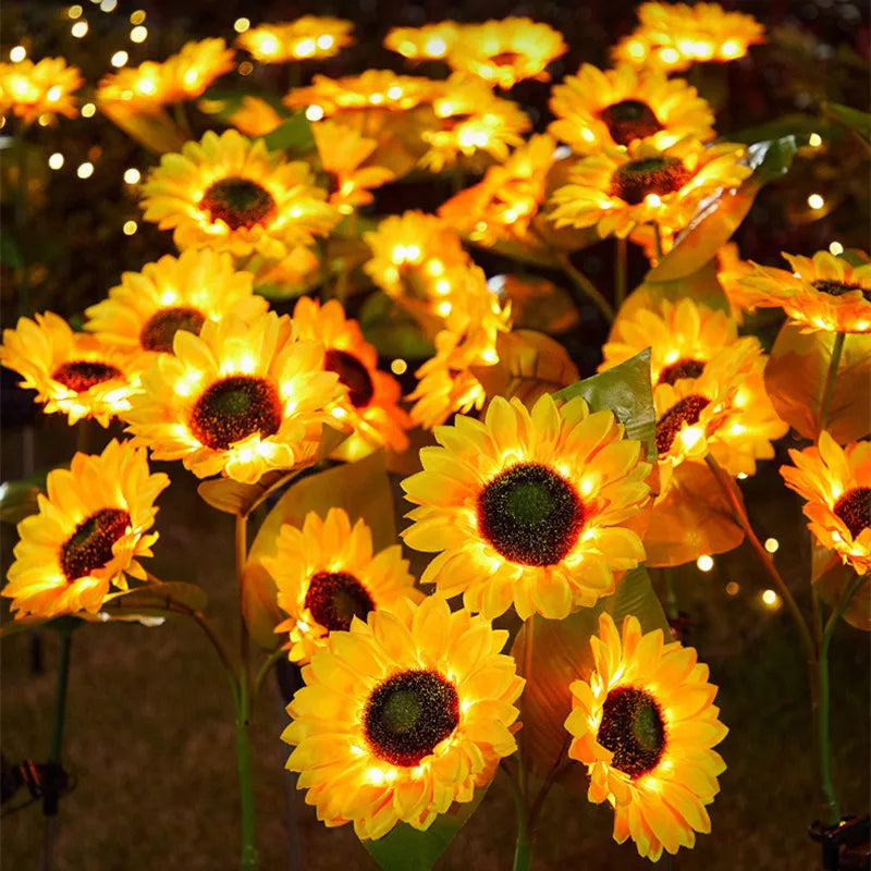 Solar Sunflower LED Garden Lights – 1 or 3 Heads