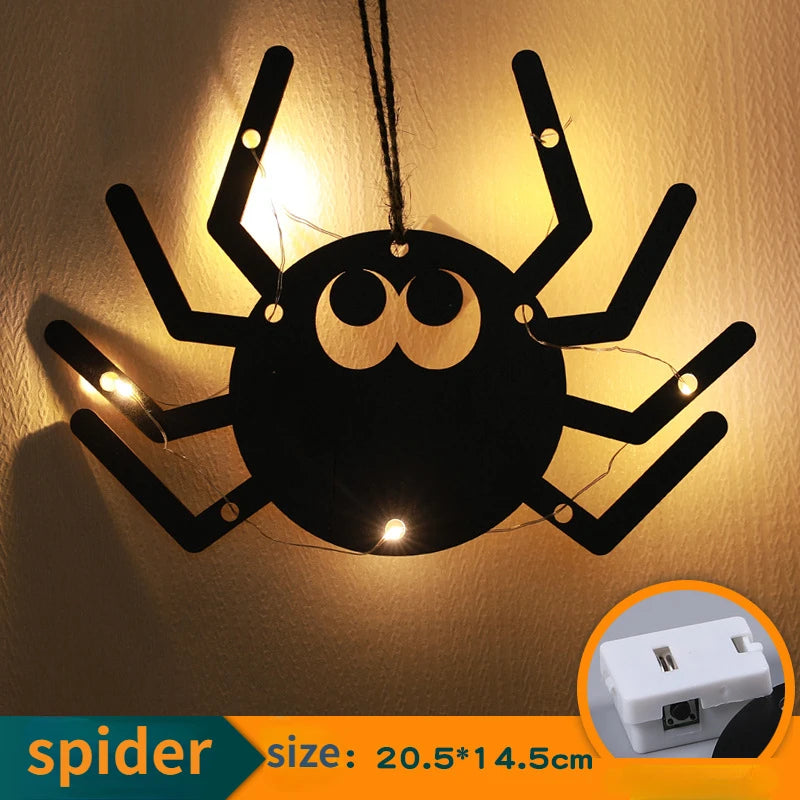 Halloween Hanging Lights – Castle, Witch, Ghost & Spider Web (10LED)