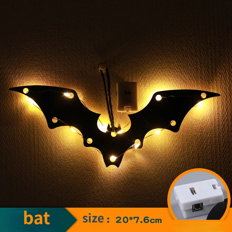 Halloween Hanging Lights – Castle, Witch, Ghost & Spider Web (10LED)