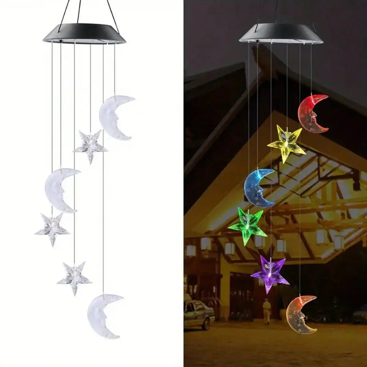 Solar Color Changing Wind Chimes – 6 LED RGB Outdoor Garden Décor