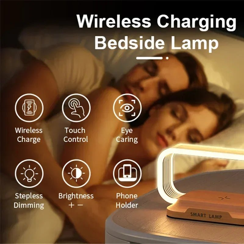 LED Wireless Charger Lamp – Touch Control Desk Light with Phone Stand