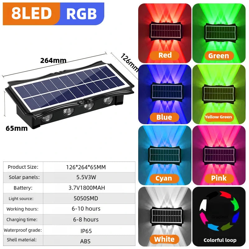 Solar LED Wall Lamp – Up & Down Outdoor Waterproof Lighting