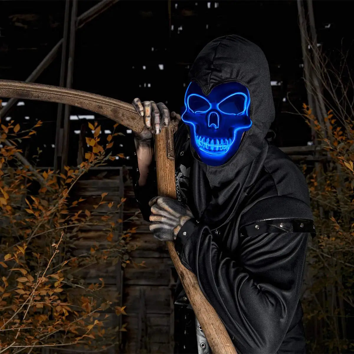 Halloween LED Skull Mask – Glowing Cold Light Full Face Mask
