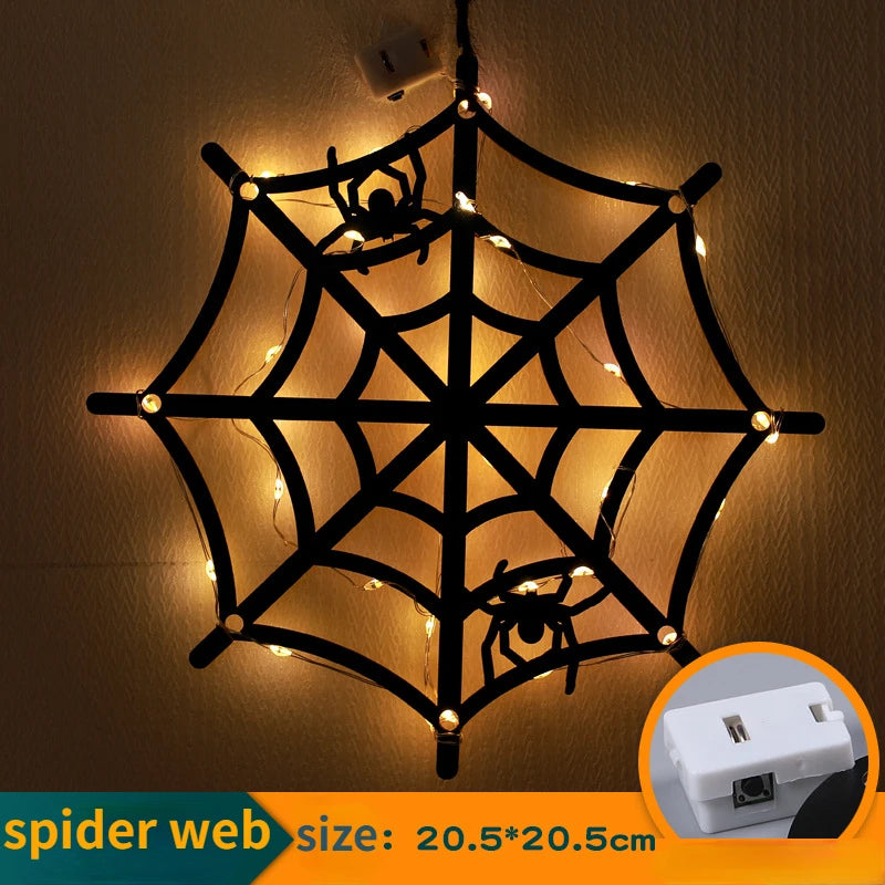 Halloween Hanging Lights – Castle, Witch, Ghost & Spider Web (10LED)