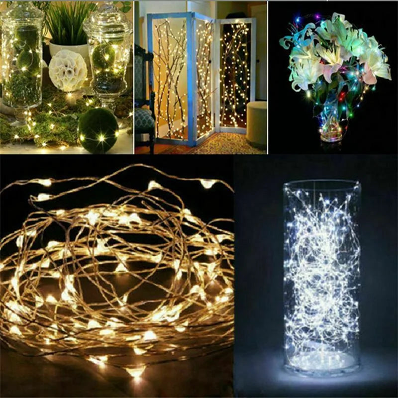 LED Fairy Copper Wire String Lights – Battery Powered (1M–20M)