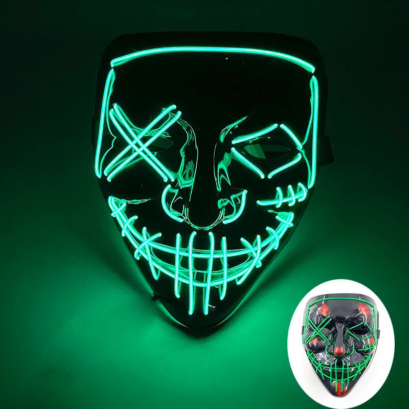 LED Purge Mask – Wireless Glowing Halloween Party Mask