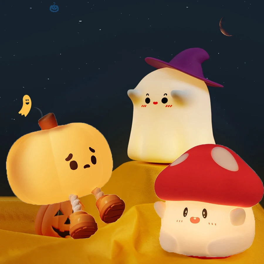 Halloween LED Night Light – Mushroom, Pumpkin & Ghost