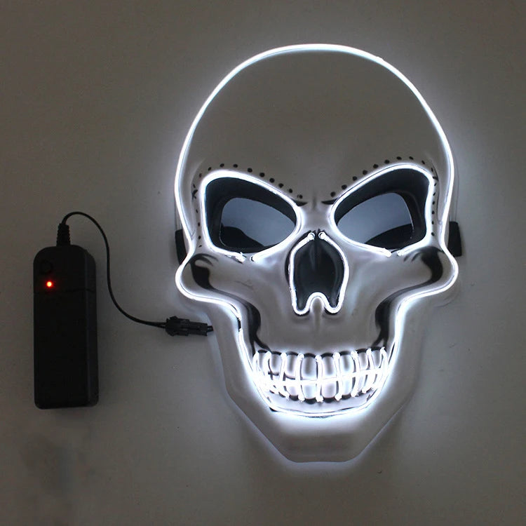 Halloween LED Skull Mask – Glowing Cold Light Full Face Mask