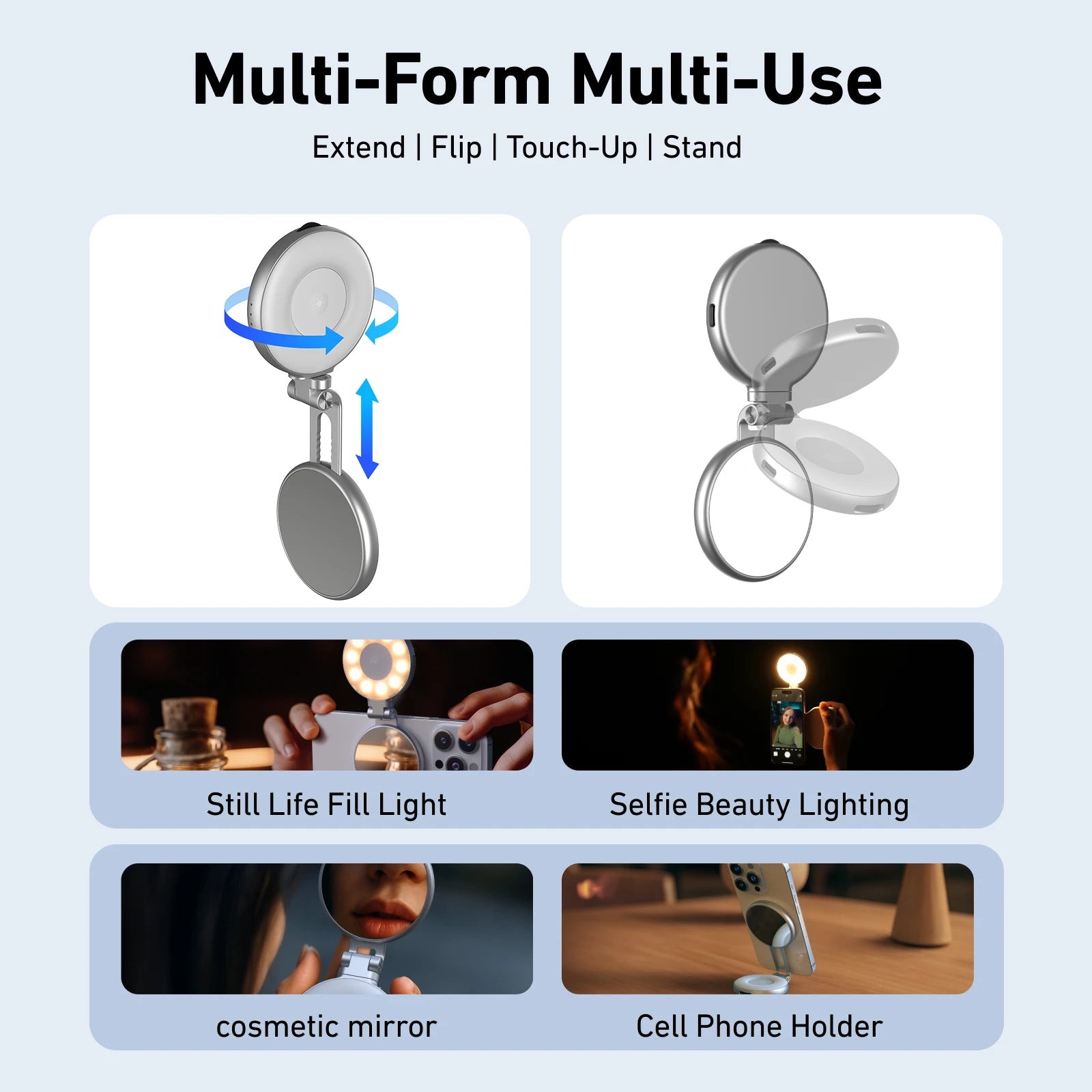 Magnetic Phone Camera Grip – TELESIN Shooting Handle with Selfie Light & Remote
