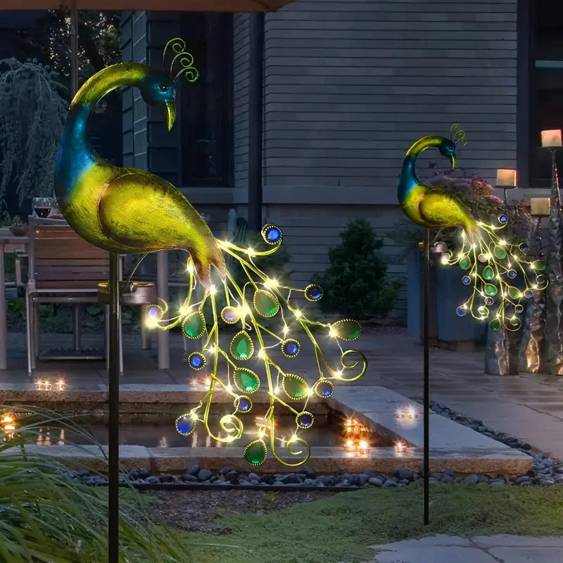 Solar Peacock Garden Statue – LED Outdoor Decorative Lawn Ornament