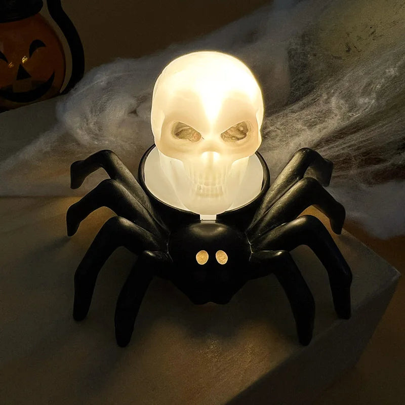 Halloween LED Candle Lights – Spider & Skull Decorative Lamps