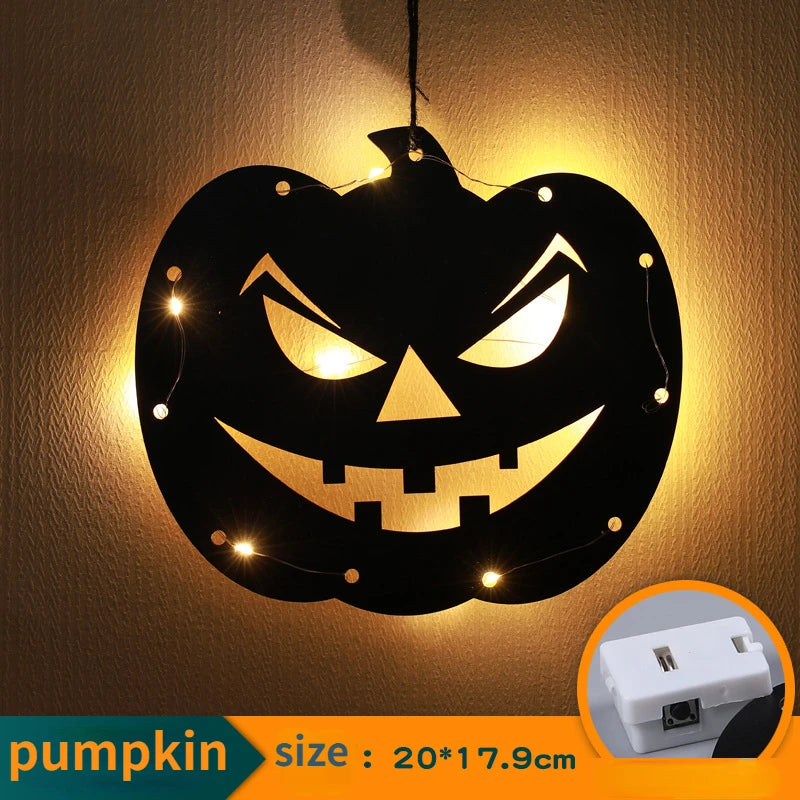 Halloween Hanging Lights – Castle, Witch, Ghost & Spider Web (10LED)