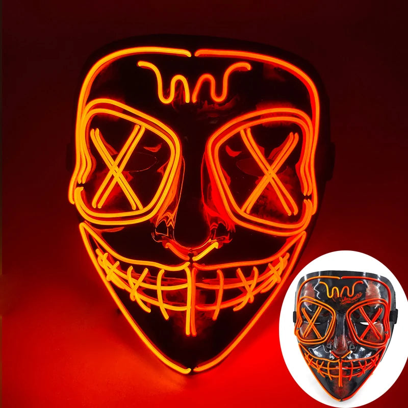 LED Purge Mask – Wireless Glowing Halloween Party Mask
