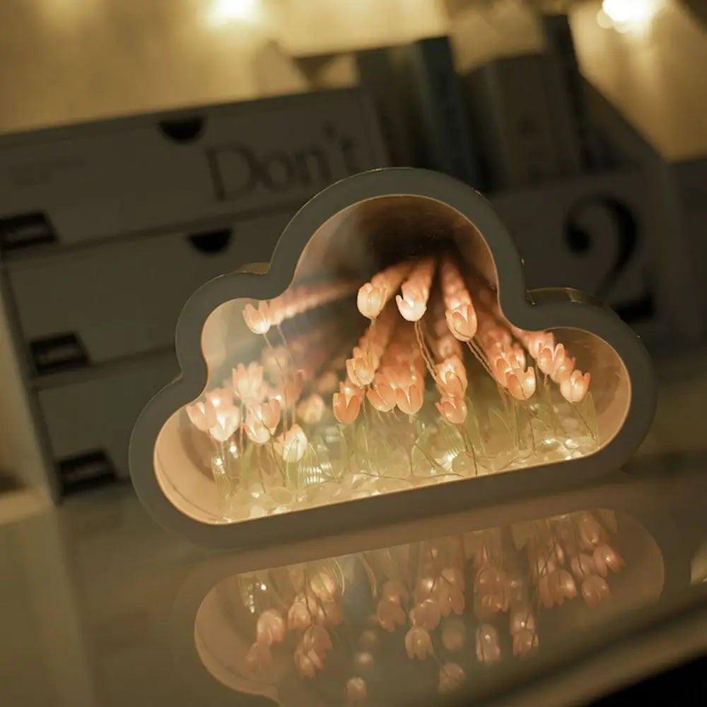 Cloud Tulip Night Light – Handmade DIY Flower Atmosphere Lamp