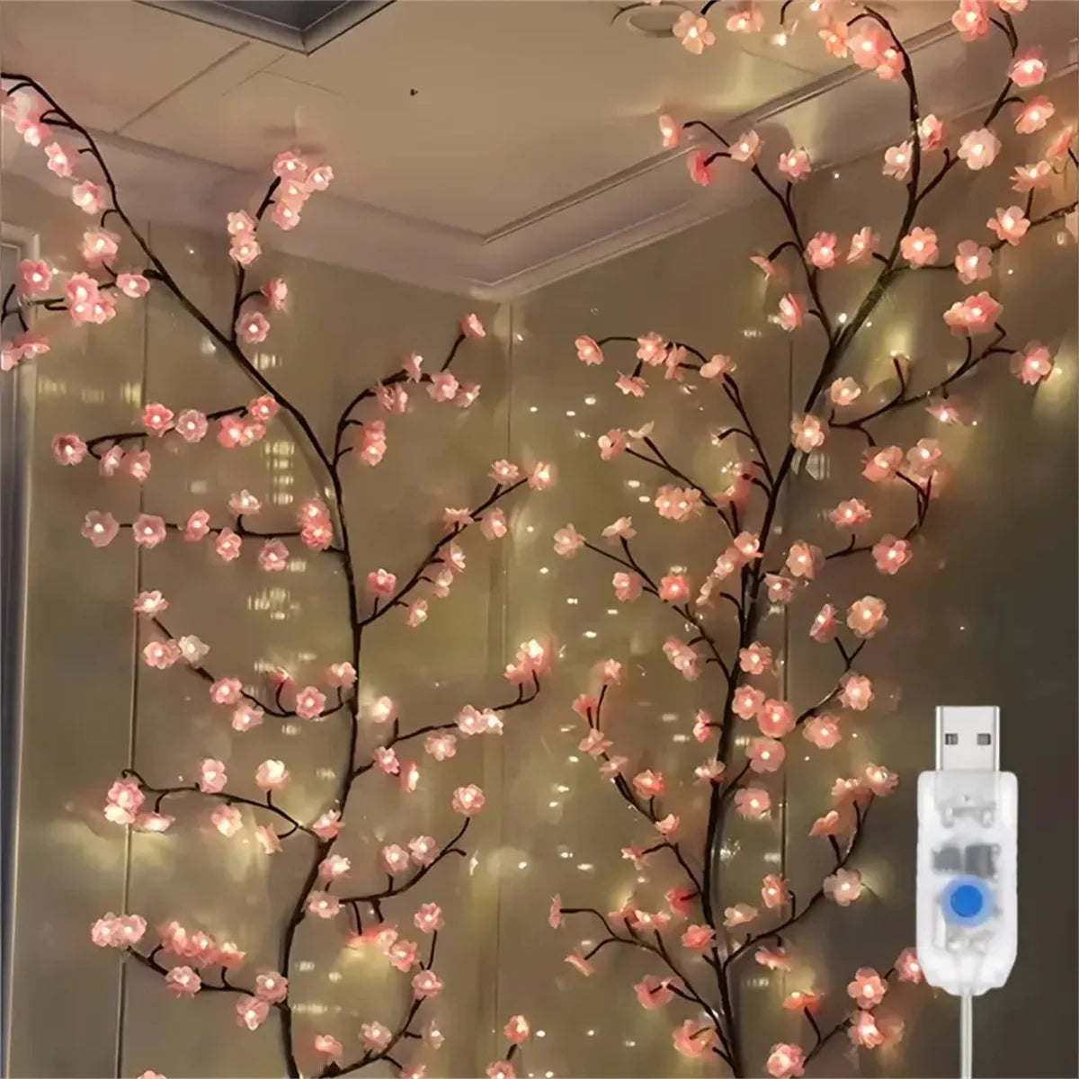 Cherry Blossom LED Tree Light – 96 LEDs with USB Power & 8 Modes