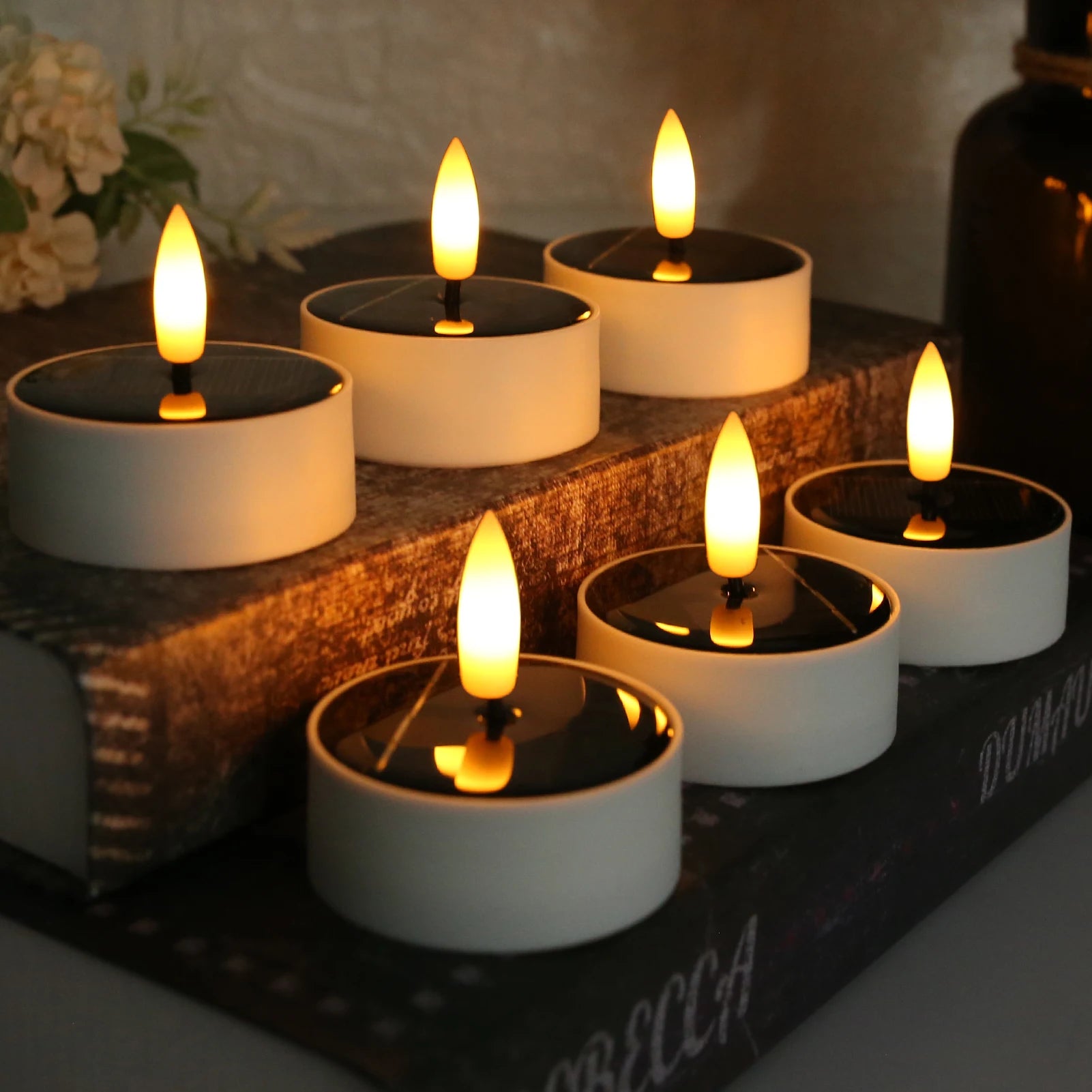 Solar Tea Light Candles – 6PCS Waterproof Flameless LED