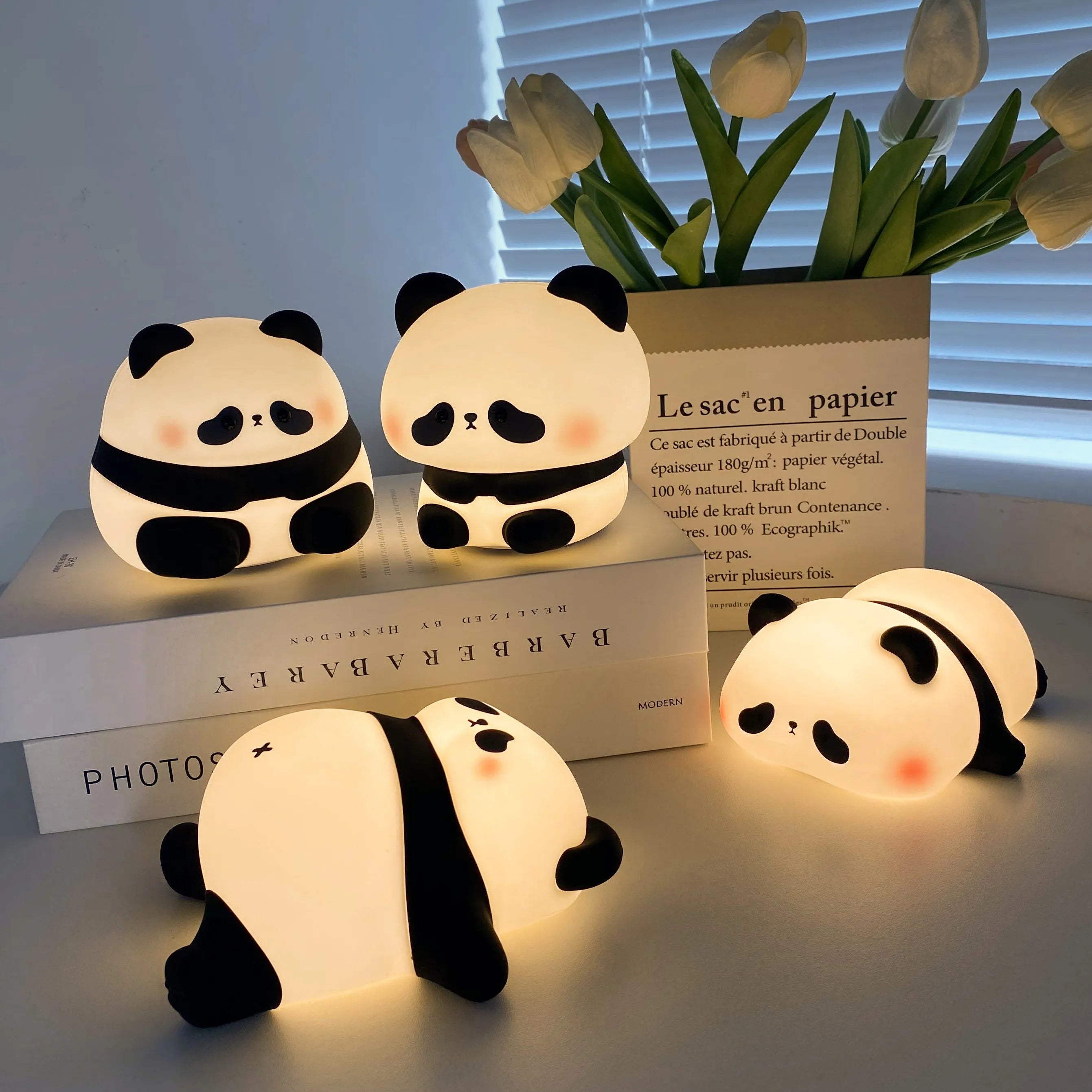 Cute Animal Night Light – Panda, Capybara, Axolotl & More (USB Rechargeable)