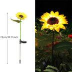 Solar Sunflower LED Garden Lights – 1 or 3 Heads