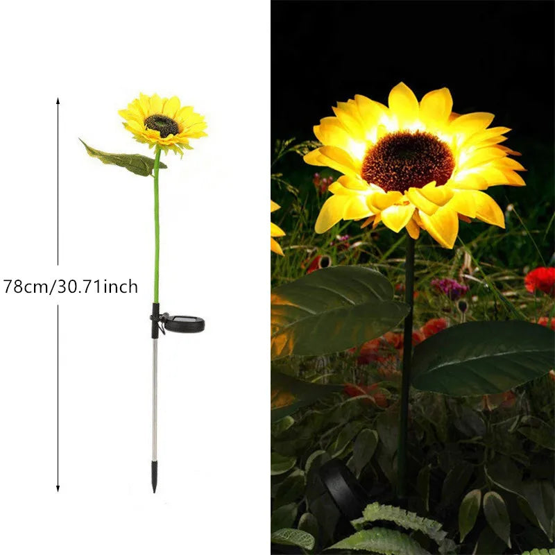 Solar Sunflower LED Garden Lights – 1 or 3 Heads