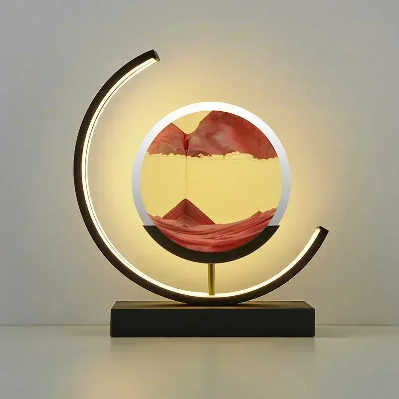 LED Sand Art Lamp – Flowing Quicksand 3D Hourglass Night Light