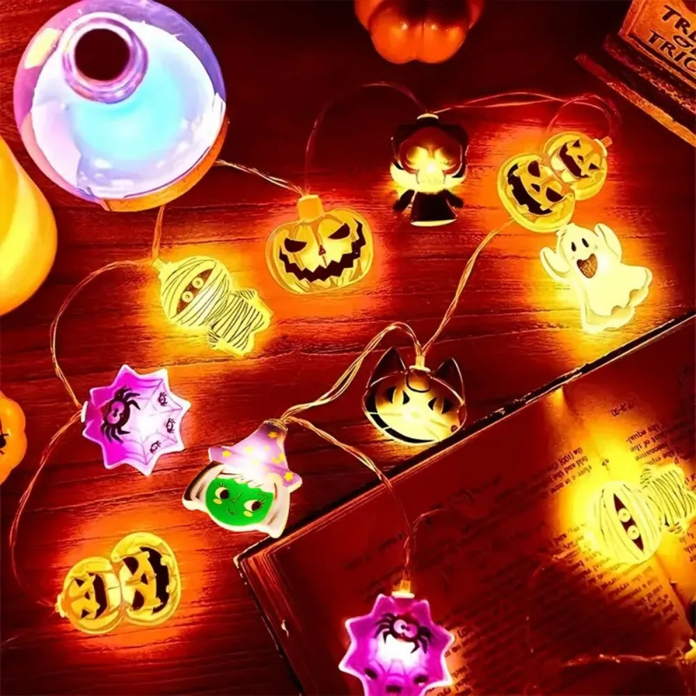 Halloween LED String Lights – Ghost, Witch, Cat, Pumpkin & Spider Web