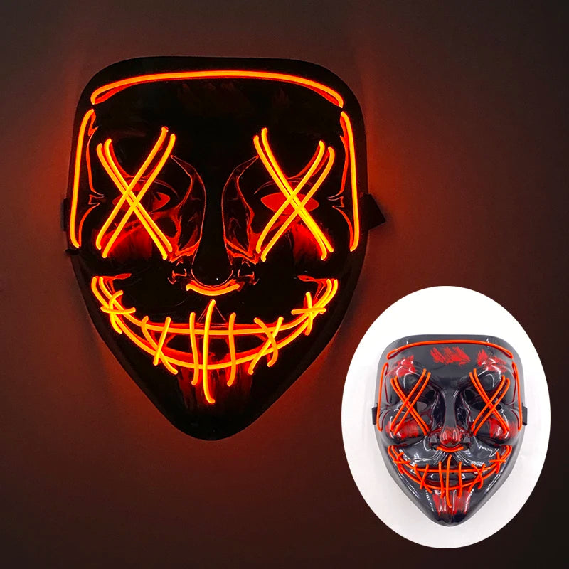 LED Purge Mask – Wireless Glowing Halloween Party Mask