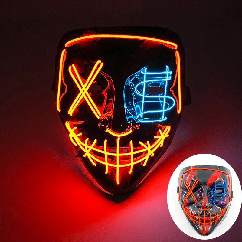 LED Purge Mask – Wireless Glowing Halloween Party Mask