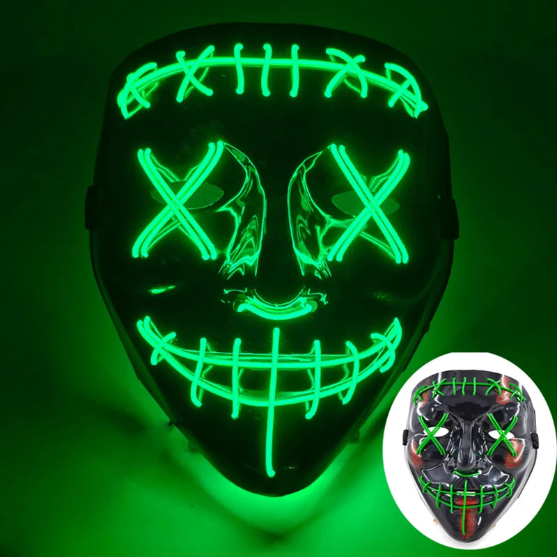 LED Purge Mask – Wireless Glowing Halloween Party Mask