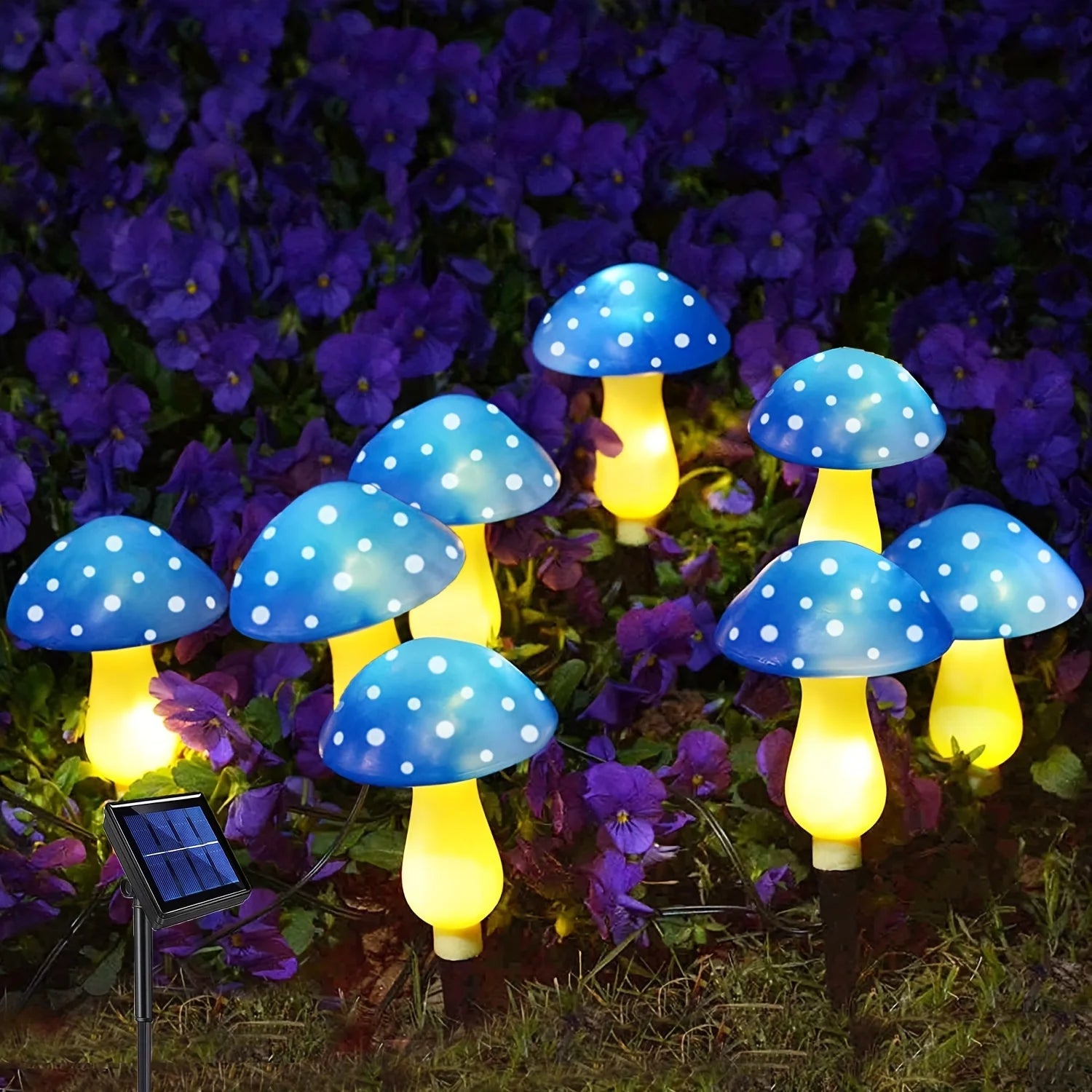 Solar Mushroom Fairy Lights – Christmas & Garden Outdoor Decoration