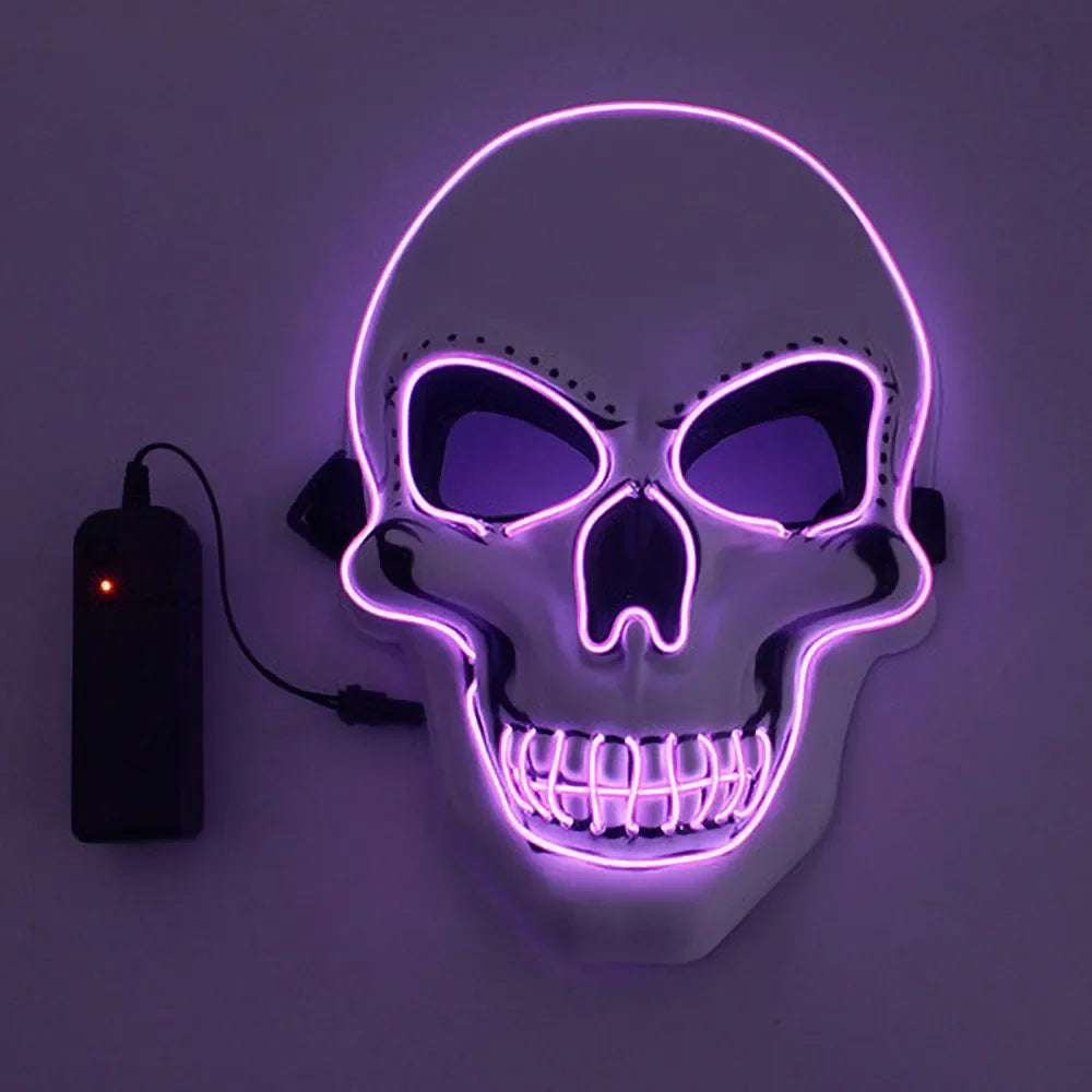 Halloween LED Skull Mask – Glowing Cold Light Full Face Mask