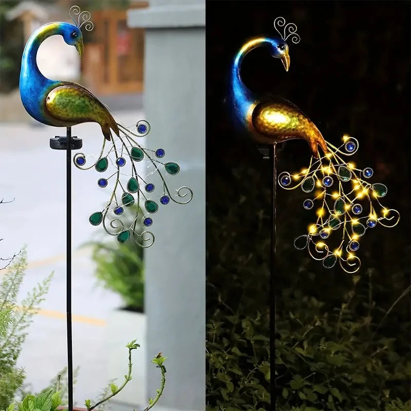 Solar Peacock Garden Statue – LED Outdoor Decorative Lawn Ornament