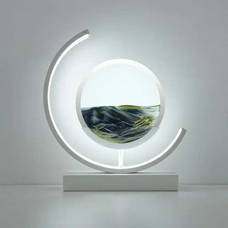 LED Sand Art Lamp – Flowing Quicksand 3D Hourglass Night Light