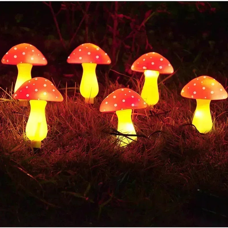 Solar Mushroom Fairy Lights – Christmas & Garden Outdoor Decoration