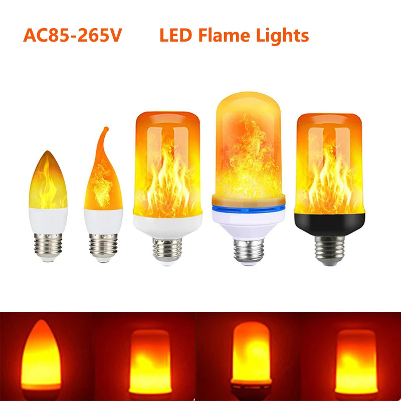 LED Flame Effect Bulb – E14/E27 Flickering Fire Light
