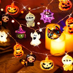 Halloween LED String Lights – Ghost, Witch, Cat, Pumpkin & Spider Web