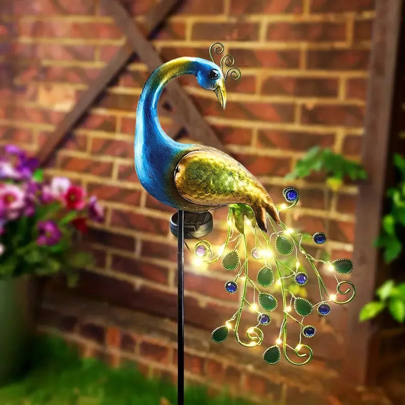 Solar Peacock Garden Statue – LED Outdoor Decorative Lawn Ornament