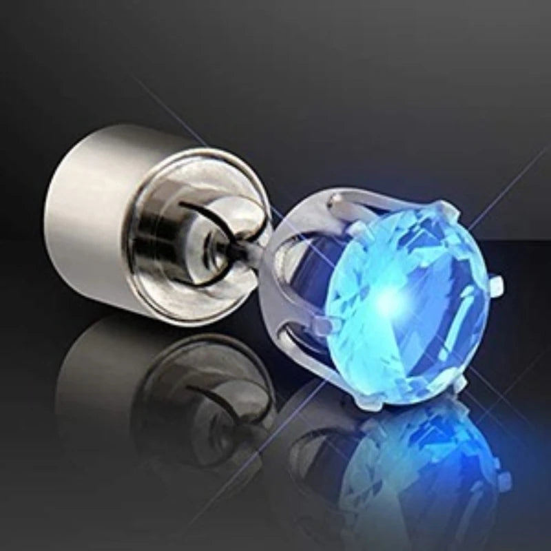 LED Luminous Stud Earrings – Colorful Glowing Zircon Party Jewelry (2PCS)
