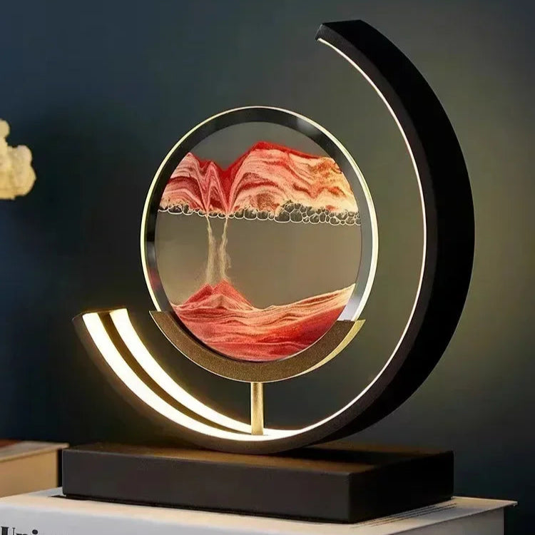 LED Sand Art Lamp – Flowing Quicksand 3D Hourglass Night Light