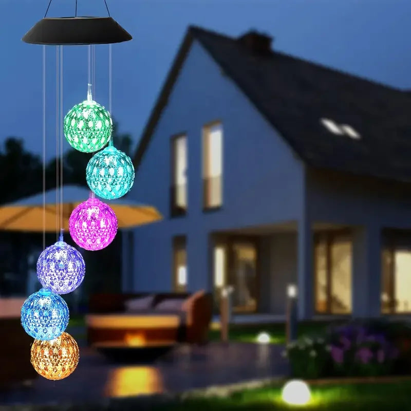 Solar Color Changing Wind Chimes – 6 LED RGB Outdoor Garden Décor