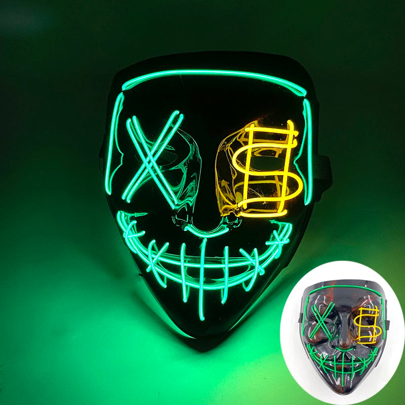 LED Purge Mask – Wireless Glowing Halloween Party Mask