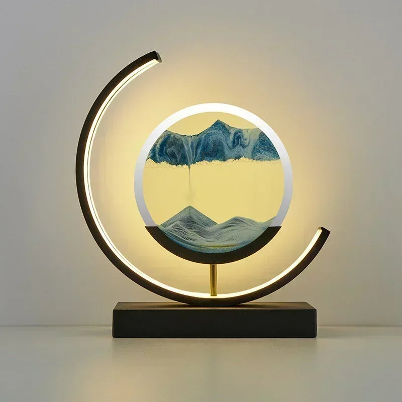 LED Sand Art Lamp – Flowing Quicksand 3D Hourglass Night Light