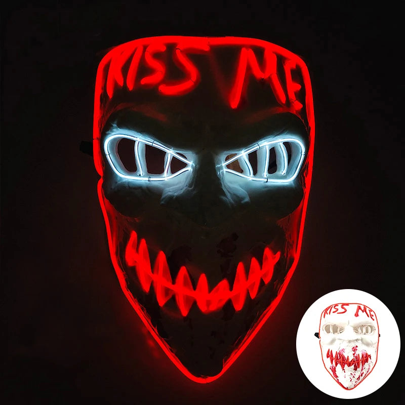 LED Purge Mask – Wireless Glowing Halloween Party Mask