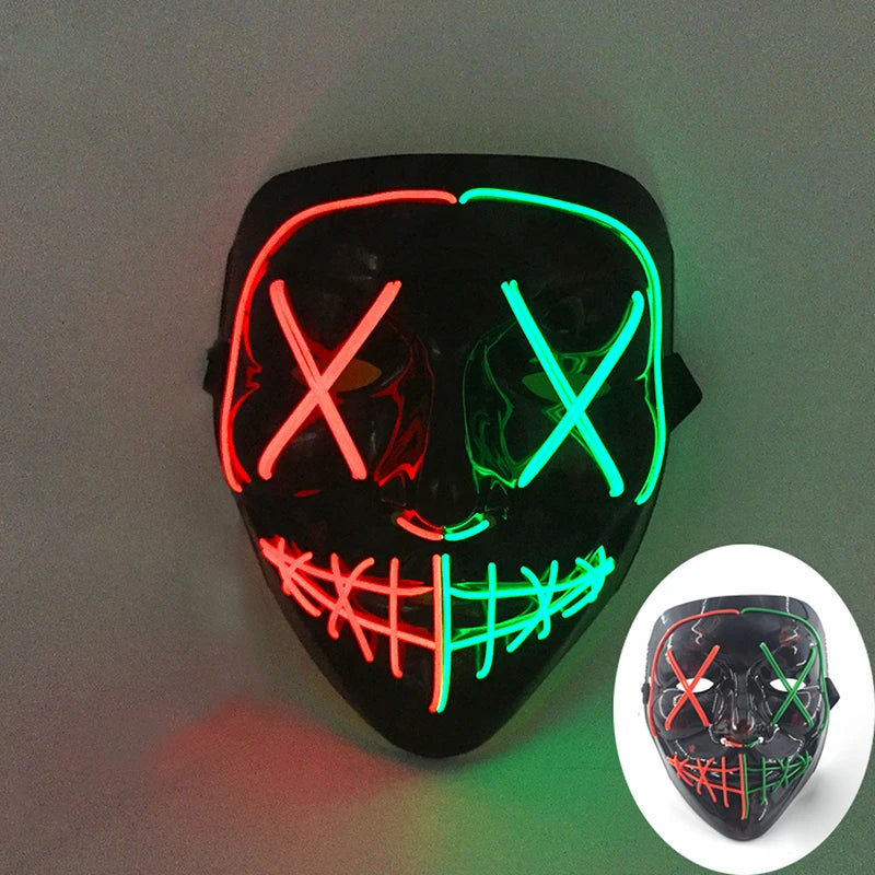 LED Purge Mask – Wireless Glowing Halloween Party Mask
