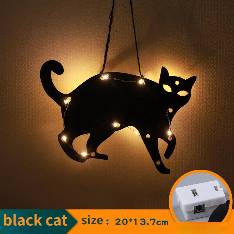 Halloween Hanging Lights – Castle, Witch, Ghost & Spider Web (10LED)