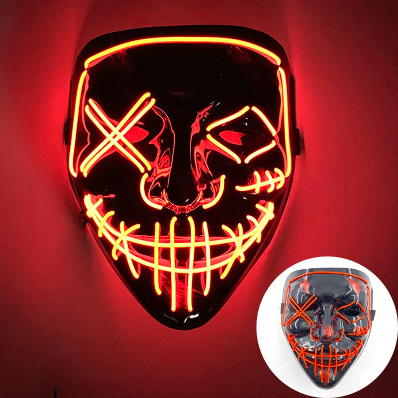 LED Purge Mask – Wireless Glowing Halloween Party Mask