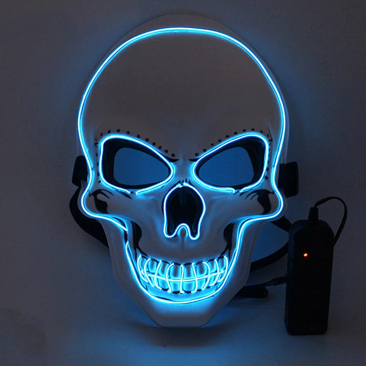 Halloween LED Skull Mask – Glowing Cold Light Full Face Mask