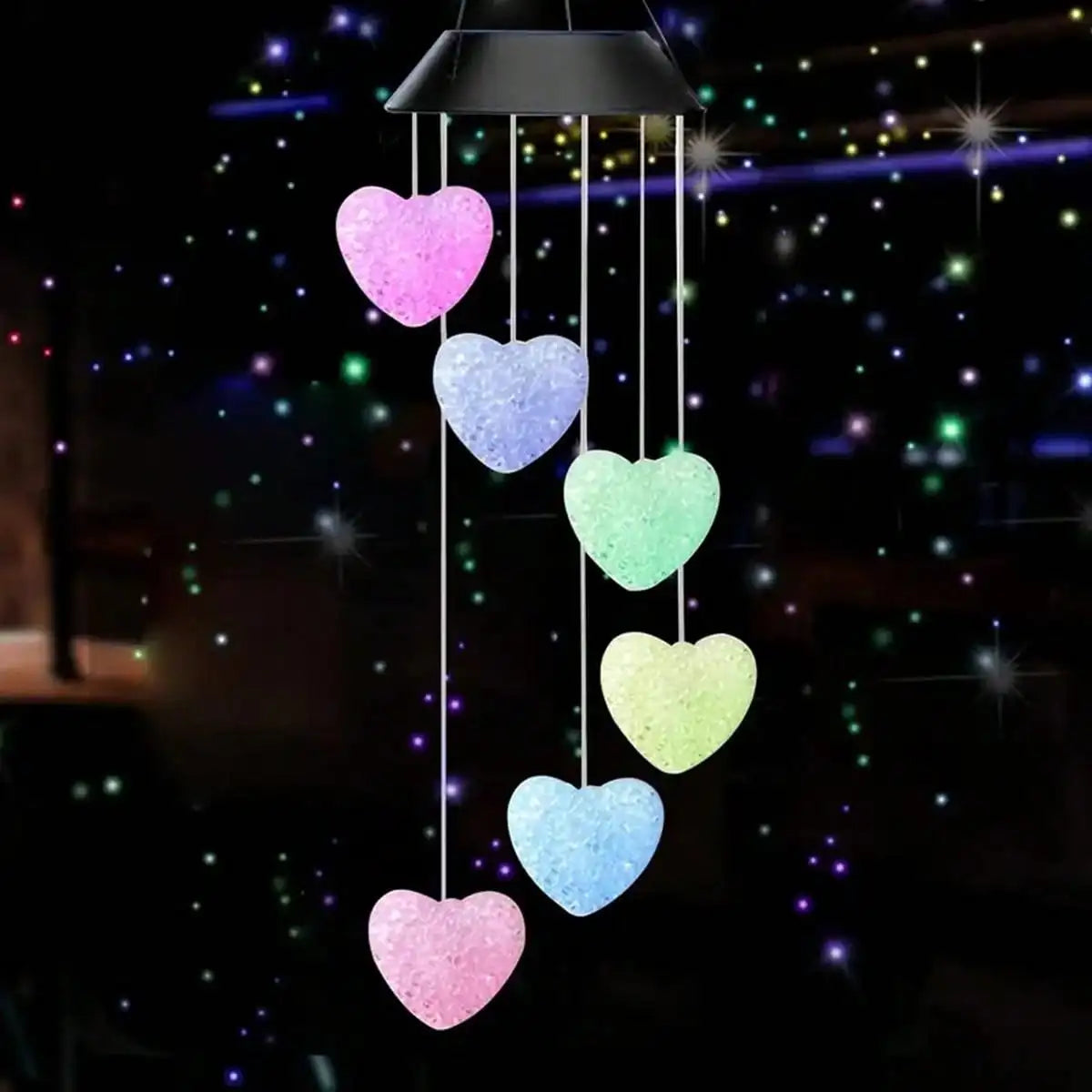Solar Color Changing Wind Chimes – 6 LED RGB Outdoor Garden Décor