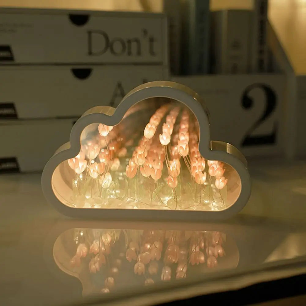 Cloud Tulip Night Light – Handmade DIY Flower Atmosphere Lamp
